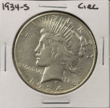 1934-S Peace Silver Dollar, Nicely Circulated (27340)