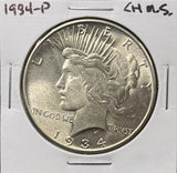 1934-P Peace Silver Dollar, Choice Uncirculated, White, (27344)