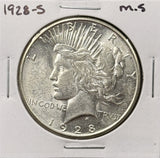 1928-S Peace Silver Dollar, Choice Uncirculated, White, (27346)