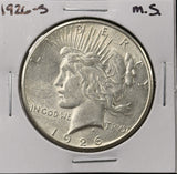 1926-S Peace Silver Dollar, Nice Uncirculated, White, (27358)