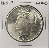 1925-P Peace Silver Dollar, Choice Uncirculated, White, (27366)