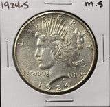 1924-S Peace Silver Dollar, Choice Uncirculated, White, (27368)
