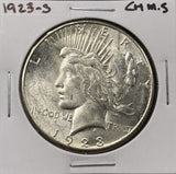 1923-S Peace Silver Dollar, Choice Uncirculated, White, (27372)