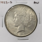 1923-S Peace Silver Dollar, Choice AU, White, (27374)