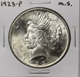 1923-P Peace Silver Dollar, Choice Uncirculated, White, (27378)