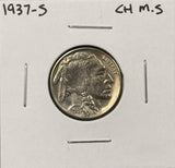1937-S  Buffalo Nickel, Choice Uncirculated.  (27388)