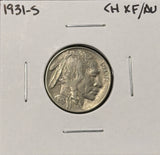 1931-S  Buffalo Nickel, Nice XF/AU.  (27406)