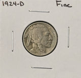 1924-D  Buffalo Nickel, Nicely Circulated Fine. (27440)