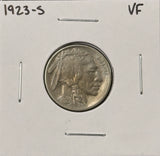 1923-S  Buffalo Nickel, Nicely Circulated VF. (27444)