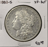 1883-S Morgan Silver Dollar, XF Details, Ltly Cleaned, (27522)