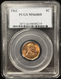 1961-P Lincoln Memorial Cent, MS66RD PCGS (27583)