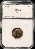 1913-P Lincoln Wheat Cent, MS64RD PCI Green (27595)