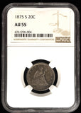 1875-S Twenty Cent, AU55 NGC (27603)