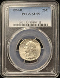 1936-D Washington Quarter AU55 PCGS (27615)
