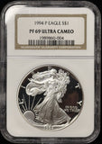 1994-P Proof American Silver Eagle, PR69UCAM NGC (27625)