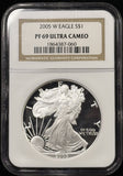 2005-W Proof American Silver Eagle, PR69UCAM NGC (27631)