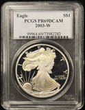 2003-W Proof American Silver Eagle, PR69DCAM PCGS (27633)