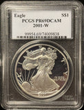 2001-W Proof American Silver Eagle, PR69DCAM PCGS (27637)