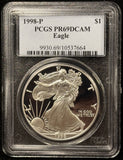 1998-P Proof American Silver Eagle, PR69DCAM PCGS (27643)