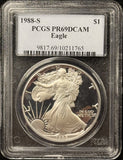 1988-S Proof American Silver Eagle, PR69DCAM PCGS (27654)