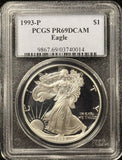1993-P Proof American Silver Eagle, PR69DCAM PCGS (27664)