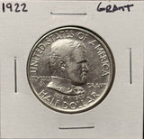 1922-P Grant Commemorative Half Dollar, AU Details, Ltly Cleaned. (27670)