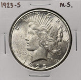1923-S Peace Silver Dollar, Choice Uncirculated, White. (27678)