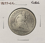 1877-CC Seated Liberty Half Dollar, Nicely Circulated. (27690)