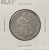 1864-P Seated Liberty Half Dollar, Civil War Date, AU Details, Cleaned (27692)