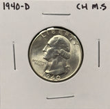 1940-D Washington Quarter, Choice Uncirculated. (27708)