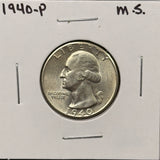 1940-P Washington Quarter, Choice Uncirculated. (27710)