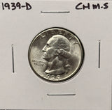 1939-D Washington Quarter, Choice Uncirculated. (27714)