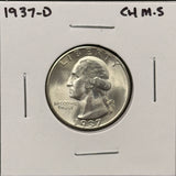 1937-D Washington Quarter, Choice Uncirculated. (27722)