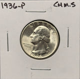 1936-P Washington Quarter, Choice Uncirculated. (27726)