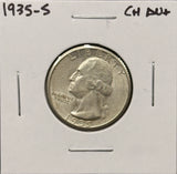 1935-S Washington Quarter, Choice AU+. (27728)