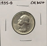 1935-D Washington Quarter, Choice AU+. (27730)