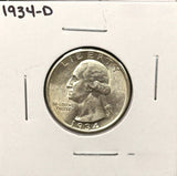 1934-D Washington Quarter, Choice Uncirculated. (27734)