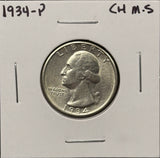 1934-P Washington Quarter, Choice Uncirculated. (27736)