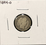 1894-O Barber Dime, Nicely Circulated (27754)