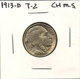 1913-D T-2  Buffalo Nickel, Choice Uncirculated. (27764)
