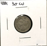 1881-P Nickel Three Cent, Nicely Circulated. (27776)