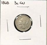 1868-P Nickel Three Cent, Nicely Circulated. (27790)