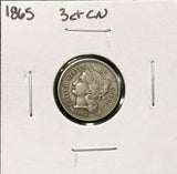 1865-P Nickel Three Cent, Nicely Circulated. (27794)