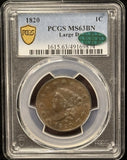 1820 Coronet Large Cent, Large Date, MS63BN PCGS+CAC (27968)