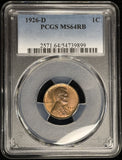 1926-D Lincoln Wheat Cent, MS64RB PCGS  (27970)