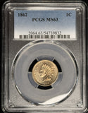 1862-P Indian Head Cent, MS63 PCGS (27972)