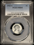 1943-S Lincoln Wheat Cent, MS65 PCGS  (27974)