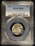 1927-P Buffalo Nickel, Flashy MS65 PCGS (27996)