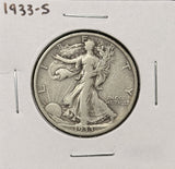 1933-S Walking Liberty Half Dollar, Nicely Circulated. (28018)