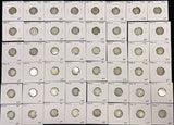 1892-1916 Barber Dime Starter Set, 48 Different Dates, Ave Circ, (28076)